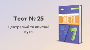 Тест № 25. Центральні та вписані кути