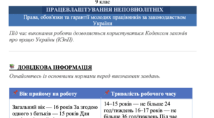 Практична робота ПРАЦЕВЛАШТУВАННЯ НЕПОВНОЛІТНІХ