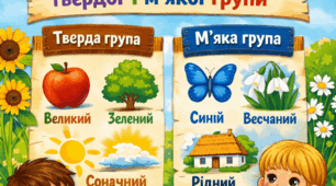 CР № 7. УМ. Прикметники твердої та м'якої груп.  5 клас. Інтелект України.