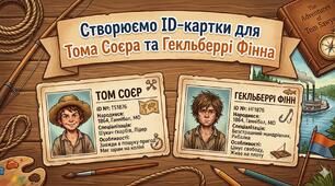 Завдання  до вивчення твору "Пригоди Тома Соєра". Створюємо ID-картки для Тома Соєра та Гекльберрі Фінна