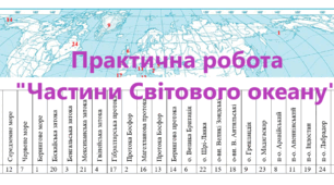 Практична робота "Частини Світового океану"