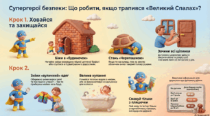 "Інфографіка "Великий спалах" Радіаційна безпека та алгоритми дій