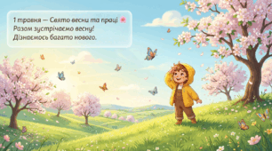 «1 Травня — День праці та краси весни: Інтерактивний урок-подорож»| Презентація для дошкільнят, 1-4 класів