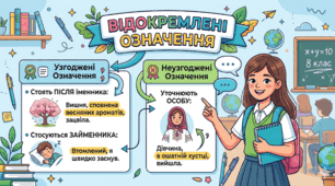 Презентація + конспект уроку з української мови у 8 класі "Відокремлені означення"