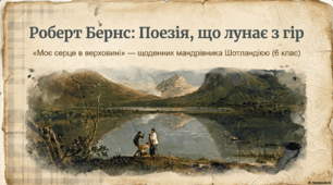 Роберт Бернс (1759-1796). «Моє серце в верховині».  Ідея любові до батьківщини у вірші Р. Бернса.  Елементи фольклору у вірші «Моє серце в верховині».  Антитеза.