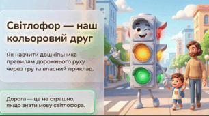 Консультація для батьків "Світлофор - наш кольоровий друг". Як навчити дошкільника правилам дорожнього руху через гру та власний приклад.
