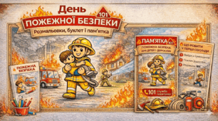 Пожежна безпека для школярів: комплект матеріалів (розмальовки + буклет + пам’ятка)