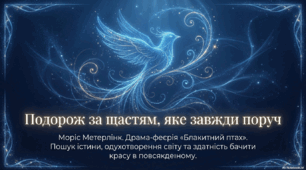 Презентація "Ідея одухотворення життя й відновлення втрачених зв’язків у драмі-феєрії Моріса Метерлінка «Синій птах».