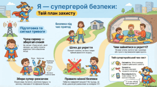Правила цивільного захисту для дітей. Стікери