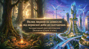 Презентація на тему: "Вплив людини на довкілля в минулому і тепер"
