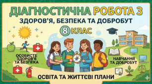 Діагностична робота № 3 із предмету здоров'я, безпека та добробут. 8 клас