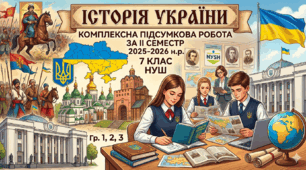 Комплексна підсумкова робота з предмету історія України за ІІ семестр 2025-2026 н.р. 7 клас НУШ. Для дітей, які перебувають закордоном (сімейна форма). 1, 2, 3 гр.