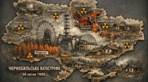 Чорнобильська катастрофа — карта  10А4 21А4Листи  УКРАЇНИ ПОСТЕР