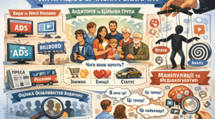 Матеріали до уроку на тему: "Як працює сучасна реклама? Види реклами. Носії реклами. Аудиторія, цільова група. Оцінка її особливостей. Чого вони хочуть? Маніпуляції. Медіакогніотип."