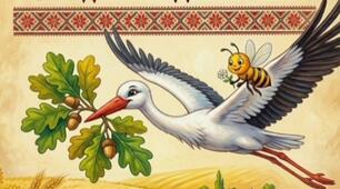 Казка " Пригоди лелеки Крильчика та бджілки Дзижчалки"