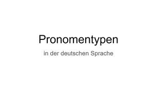 Pronomentypen in der deutschen Sprache