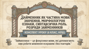 6 кл. Займенник як частина мови. Розряди займенників (конспект уроку НУШ) (презентація)