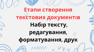 Презентація на тему "Етапи створення текстових документів"