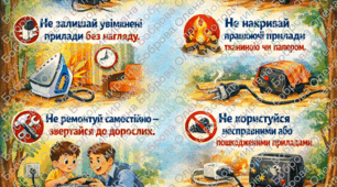 Плакат «Техніка безпеки з електроприладами»