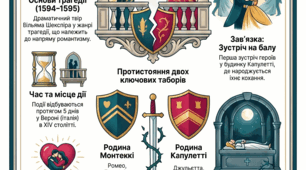 Інфографіка до твору "Ромео та Джульєтта"