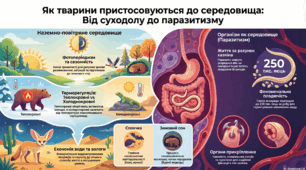 Пристосування тварин до наземно-повітряного середовища та до мешкання в організмах інших істот