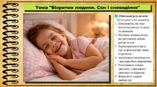Біоритми людини. Сон і сновидіння. Біологія. 8 клас. До підручника Балан П., Козленко О. та ін.