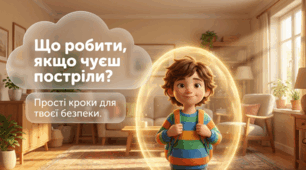 «Що робити, якщо чуєш постріли?». Прості кроки безпеки для дітей:  презентація-інструктаж (НУШ, ситуативні ігри, безпека під час війни)