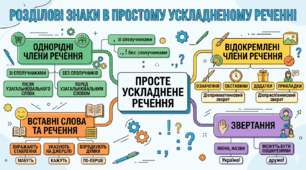 Розділові знаки у простому ускладненому реченні. 9 клас