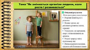 Як змінюється організм людини, коли росте і розвивається. 6 клас. Пізнаємо природу. До підручника Коршевнюк Т. та ін.