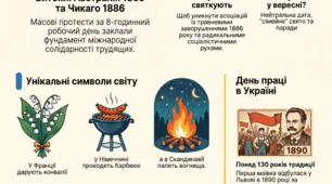 1 травня - День праці в Україні і світі. Інфографіка.
