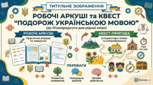Робочі аркуші та квест "Подорож українською мовою" (до Міжнародного дня рідної мови)