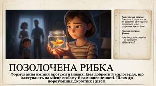 📚✨ Інтерактивна презентація до твору «Позолочена рибка» Барбари Космовської  Презентація+Робочий аркуш+
