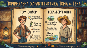 Порівняльна характеристика героїв повісті «Пригоди Тома Соєра»