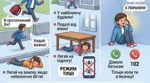 Плакат "Як діяти, якщо почув постріли чи побачив стрілка"