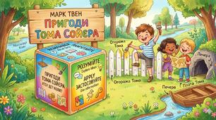 «Літературний кубик-мікс».(кубик Блума)за твором Марка Твена "Пригоди Тома Соєра"