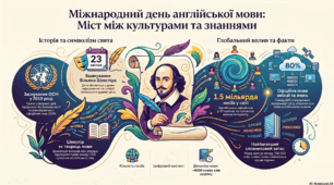 23 квітня Міжнародний день англійської мови. "Мова, що об'єднує світ: від Шекспіра до цифрової ери"