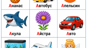 Коректурна таблиця “Слова на букву А”
