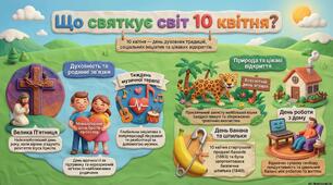 Інфографіка "Що святкує світ 10 квітня"