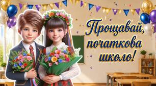 Новинка! Новенька ігрова презентація "Прощавай, початкова школо!" на випускний або останній дзвоник 4 клас