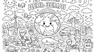 Постер-розмальовка до дня Землі (22 квітня)