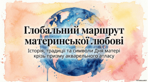 День матері. Глобальний маршрут материнської любові: Історія, традиції та символи крізь призму акварельного атласу.