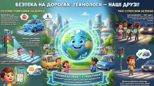 Інфографіка 🚦🚗Безпека на дорогах: як технології допомагають уникати аварій
