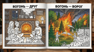 Розмальовки "Вогонь - друг. Вогонь - ворог"