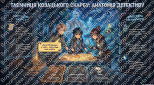 8 клас, українська література презентація А. Кокотюха. Повість «Таємниця козацького скарбу». Інтрига в детективному творі. Засоби творення атмосфери таємничості. ГР 2. Цитатний диктант.
