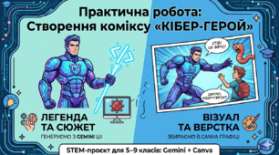 STEM-проєкт: Створення коміксу «Кібер-Герой» (Gemini + Canva)