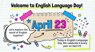 Інфографіка для проведення позакласного заходу "April, 23 - Happy English Language Day"