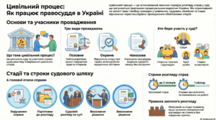 Розділ 5. Якщо право — це професія. Параграф 29 Цивільний процес (судочинство). Інфографіка.