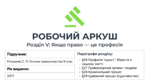 Розділ 5. Якщо право - це професія? Узагальнення за розділом. Різнорівневі завдання. Презентація.