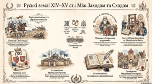 Розділ 5. §30 Узагальнення до розділу 5 "Руські землі у східноєвропейських державних проєктах у XIV–XV ст. Кримське ханство." Інфографіка.