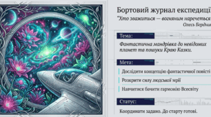 Олесь Бердник «Хто зважиться – вогняним наречеться» (скороч). Нарис про письменника. Сюжет про фантастичну мандрівку до невідомих планет